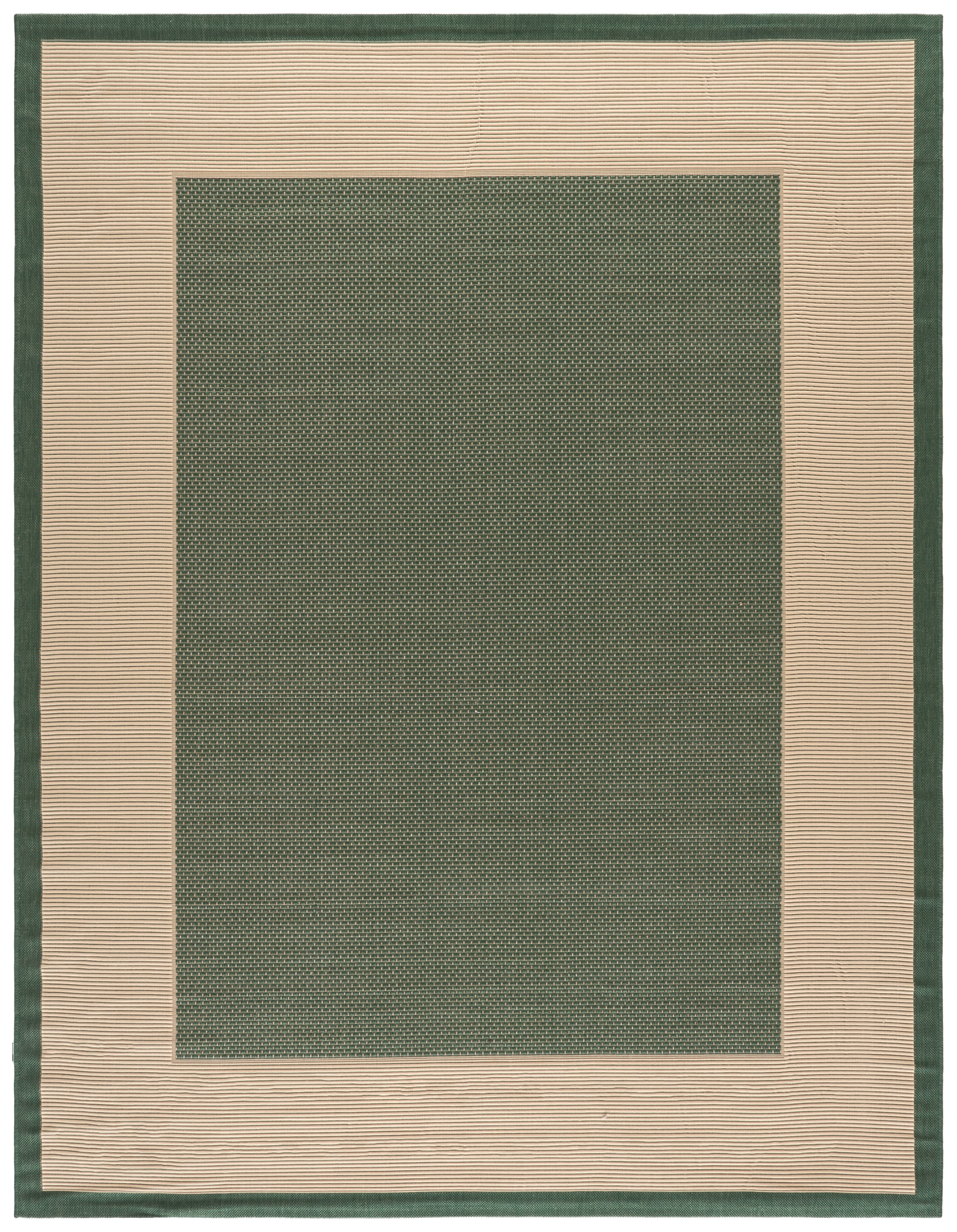 Safavieh Courtyard Justine Bordered Indoor/Outdoor Area Rug, Dark Green/Beige, 10' x 14'