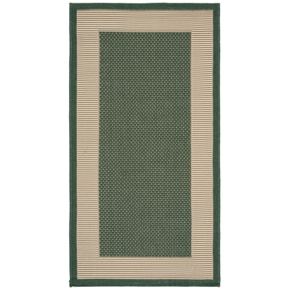 Safavieh Courtyard Justine Bordered Indoor/Outdoor Area Rug, Dark Green/Beige, 2'7" x 5'