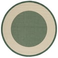 thumbnail image 1 of Safavieh Courtyard Justine Bordered Indoor/Outdoor Area Rug, Dark Green/Beige, 5'3" x 5'3" Round, 1 of 10