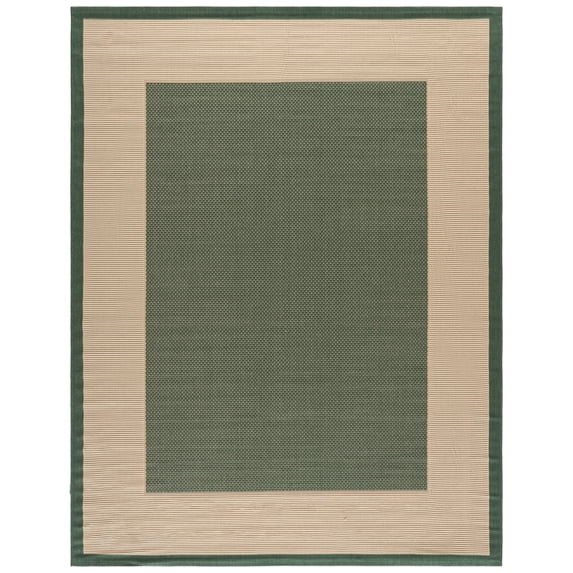 Safavieh Courtyard Justine Bordered Indoor/Outdoor Area Rug, Dark Green/Beige, 8' x 10'