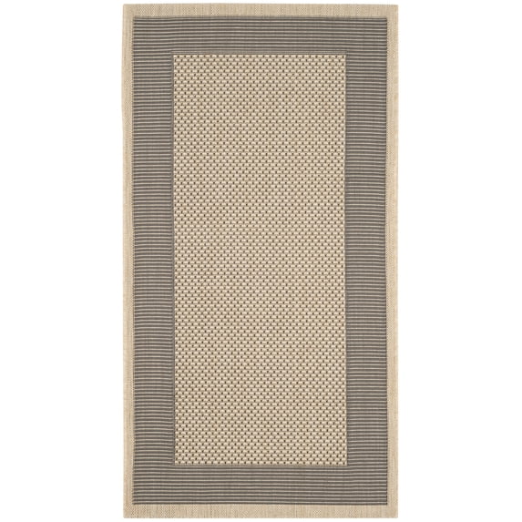 Safavieh Courtyard Justine Bordered Indoor/Outdoor Area Rug, Gray/Cream, 2'7" x 5'