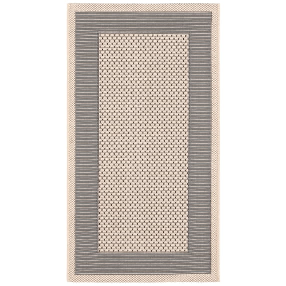 Safavieh Courtyard Justine Bordered Indoor/Outdoor Area Rug, Gray/Cream, 2' x 3'7"
