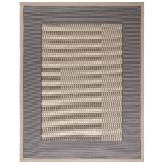 Safavieh Courtyard Justine Bordered Indoor/Outdoor Area Rug, Gray/Cream, 8' x 11'