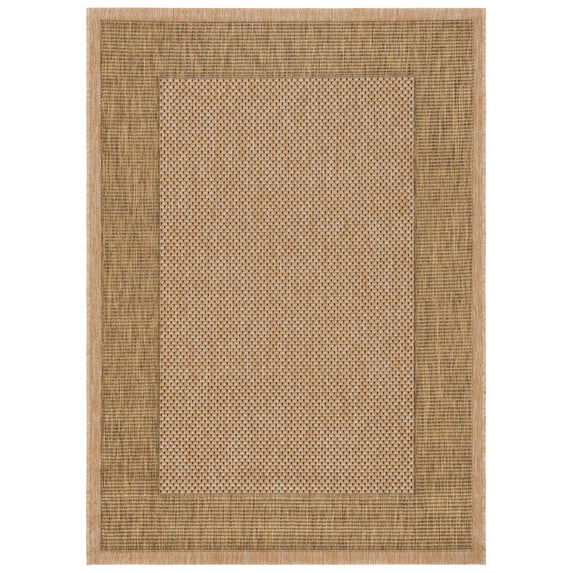 Safavieh Courtyard Justine Bordered Indoor/Outdoor Area Rug, Natural/Gold, 2'7" x 5'