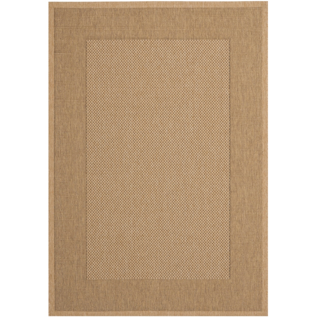 SAFAVIEH Courtyard Justine Bordered Indoor/Outdoor Area Rug, Natural/Gold, 6'7" x 9'6"