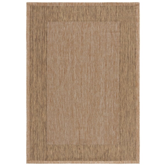Safavieh Courtyard Justine Bordered Indoor/Outdoor Area Rug, Natural/Gold, 8' x 10'
