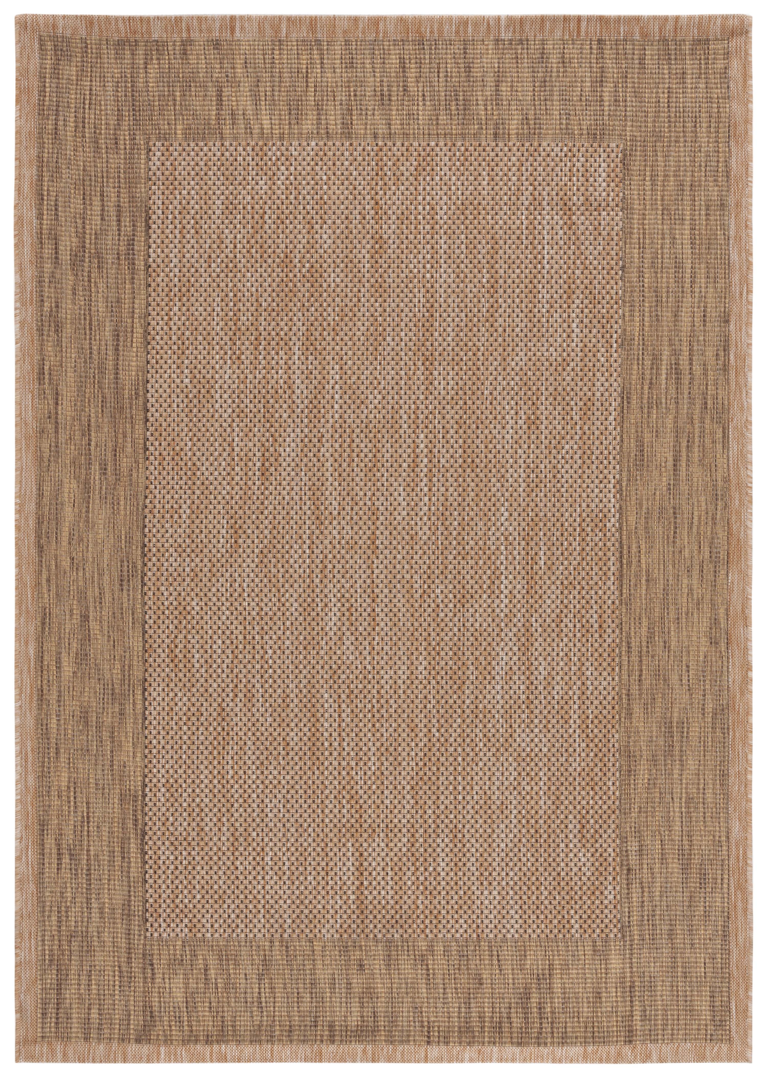 Safavieh Courtyard Justine Bordered Indoor/Outdoor Area Rug, Natural/Gold, 8' x 11'