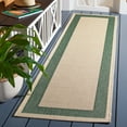 thumbnail image 1 of Safavieh Courtyard Justine Bordered Indoor/Outdoor Runner Rug, Beige/Dark Green, 2'3" x 8', 1 of 10