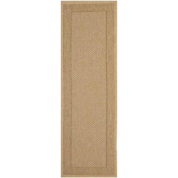Safavieh Courtyard Justine Bordered Indoor/Outdoor Runner Rug, Natural/Gold, 2'3" x 10'