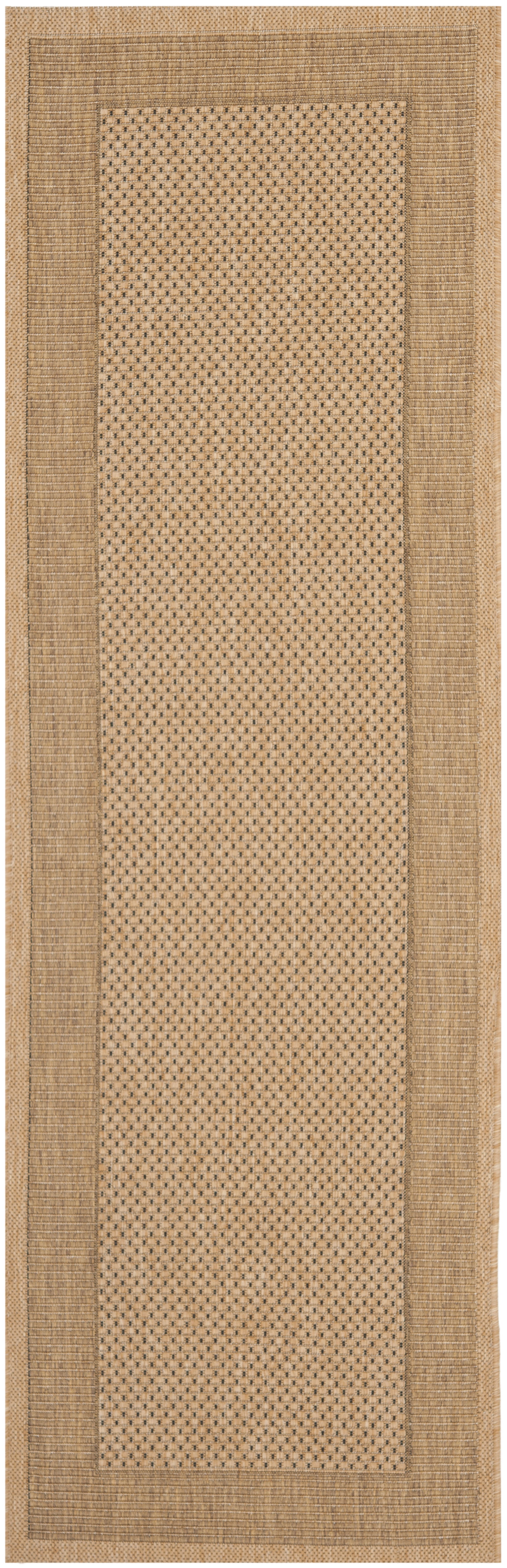 Natural and Gold Synthetic Non-slip Indoor/Outdoor Runner Rug