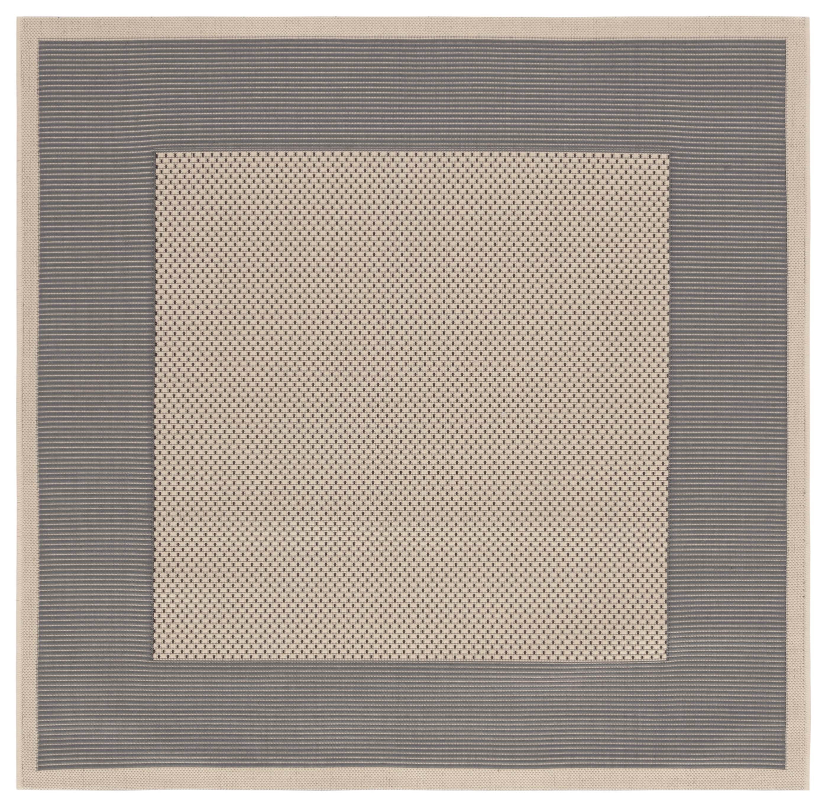 Safavieh Courtyard Justine Bordered Indoor/Outdoor Area Rug, Gray/Cream, 5'3" x 5'3" Square
