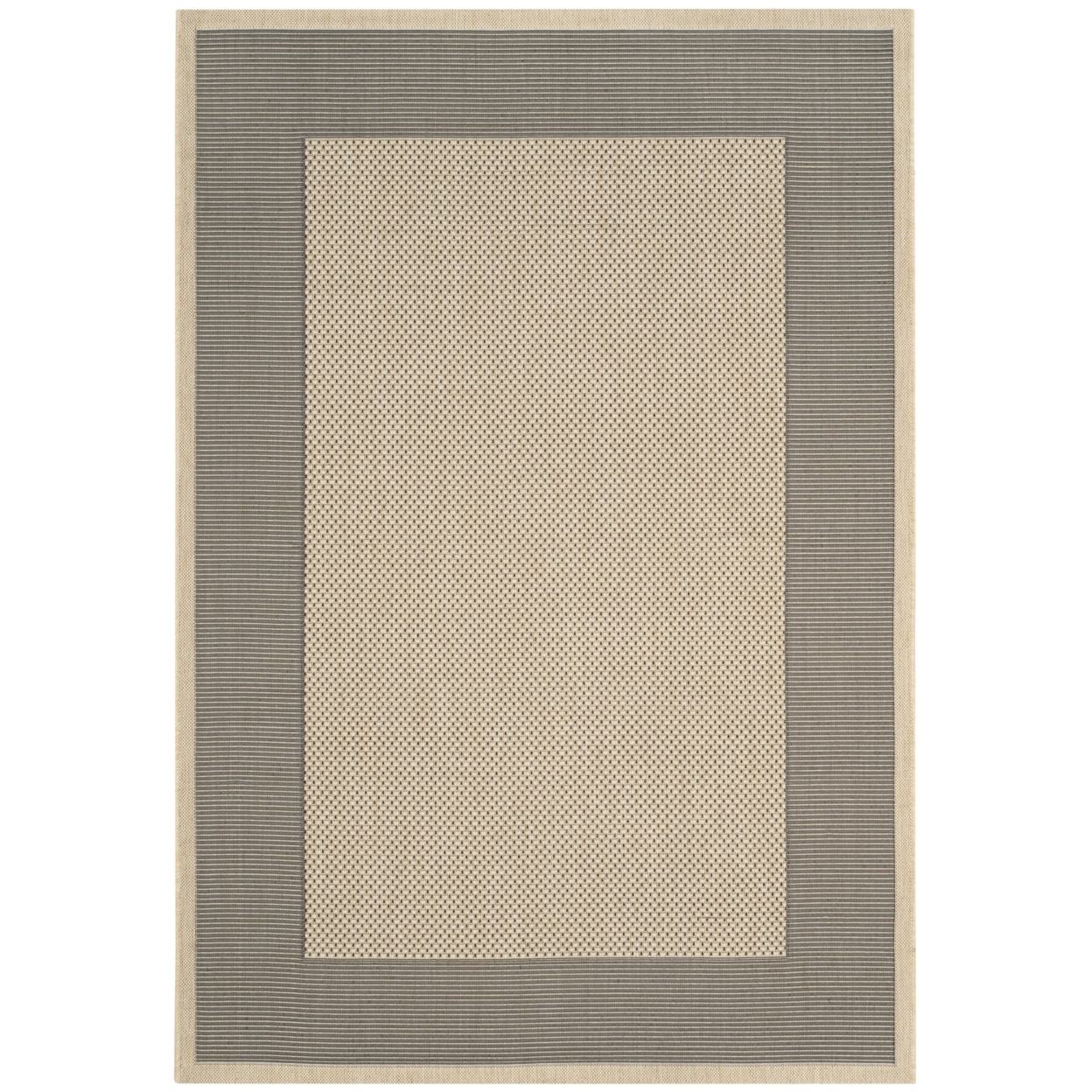 Gray Rectangular Flat Woven Synthetic 5' x 7' Indoor/Outdoor Rug