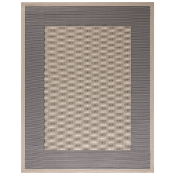 Safavieh Courtyard Justine Bordered Indoor/Outdoor Area Rug, Gray/Cream, 8' x 10'