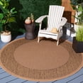 thumbnail image 1 of Safavieh Courtyard Justine Bordered Indoor/Outdoor Area Rug, Natural/Gold, 5'3" x 5'3" Round, 1 of 11