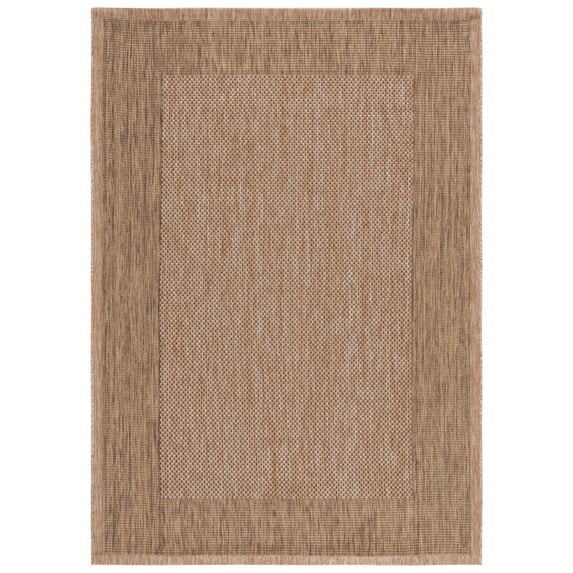 Safavieh Courtyard Justine Bordered Indoor/Outdoor Area Rug, Natural/Gold, 5'3" x 7'7"