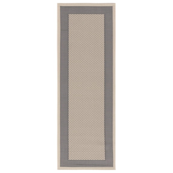 Safavieh Courtyard Justine Bordered Indoor/Outdoor Runner Rug, Gray/Cream, 2'3" x 6'7"