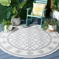 thumbnail image 1 of Safavieh Courtyard Kaelea Geometric Indoor/Outdoor Area Rug, Ivory/Navy Yellow, 6'7" x 6'7" Round, 1 of 9