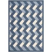 Safavieh Courtyard Kaius Chevron Indoor/Outdoor Area Rug, Navy/Beige, 5'3" x 7'7"