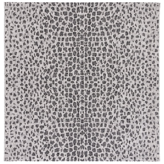 Safavieh Courtyard Karina Animal Indoor/Outdoor Area Rug, Gray/Black, 3' x 3' Square