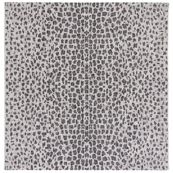 Safavieh Courtyard Karina Animal Indoor/Outdoor Area Rug, Gray/Black, 3' x 3' Square