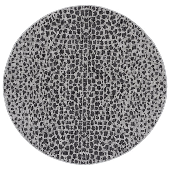 Safavieh Courtyard Karina Animal Indoor/Outdoor Area Rug, Gray/Black, 5'3" x 5'3" Round