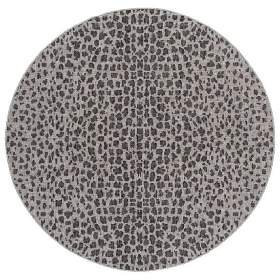 Safavieh Courtyard Karina Animal Indoor/Outdoor Area Rug, Gray/Black, 7'10" x 7'10" Round
