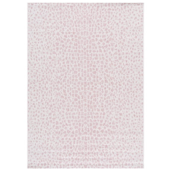 Safavieh Courtyard Karina Animal Indoor/Outdoor Area Rug, Ivory/Blush Pink, 6'7" x 9'6"