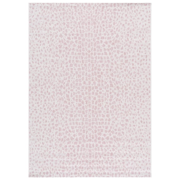Safavieh Courtyard Karina Animal Indoor/Outdoor Area Rug, Ivory/Blush Pink, 8' x 10'