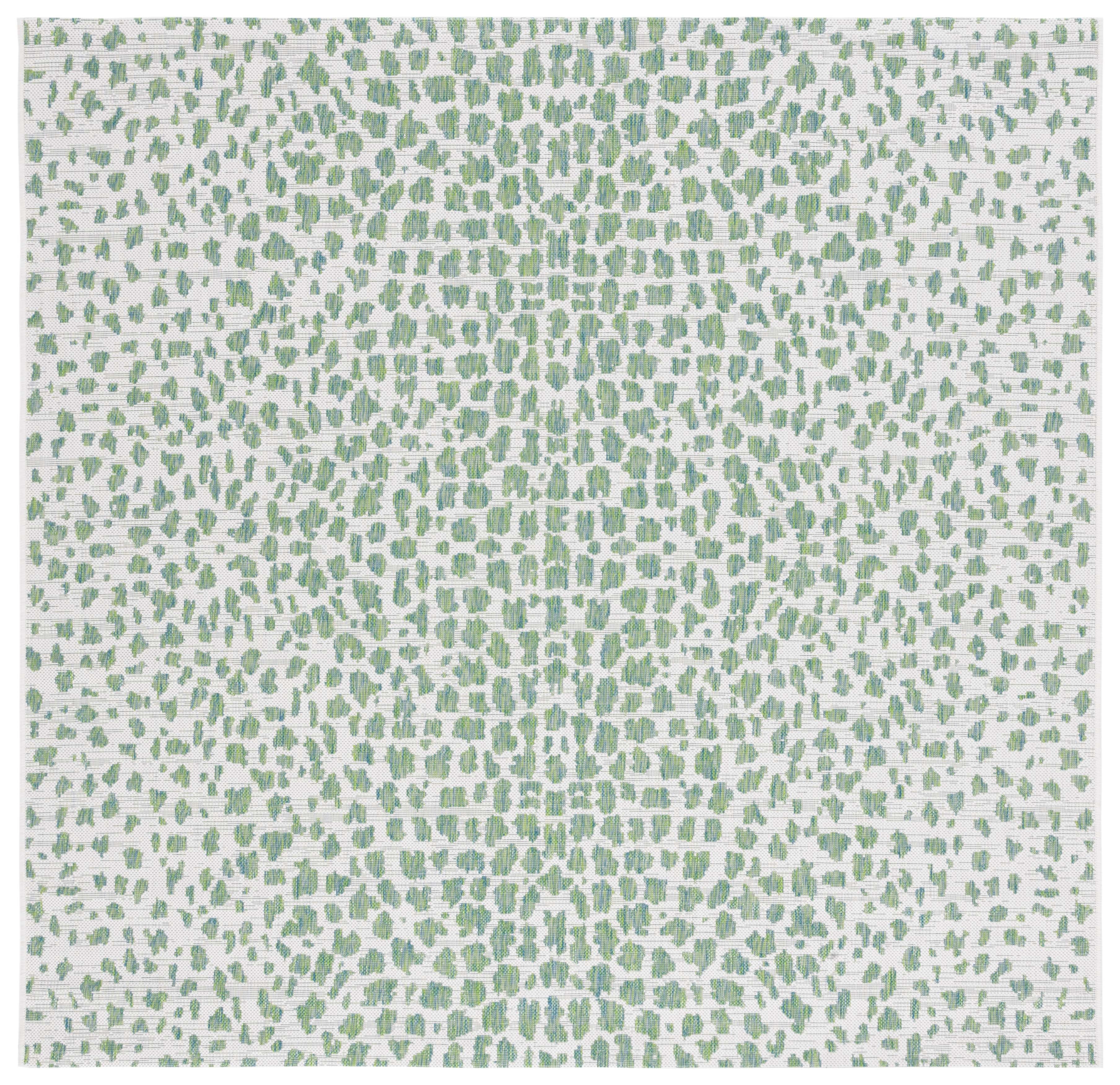 Safavieh Courtyard Karina Animal Indoor/Outdoor Area Rug, Ivory/Green, 6'7" x 6'7" Square