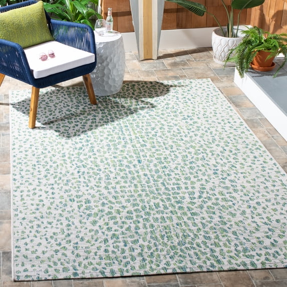Safavieh Courtyard Karina Animal Indoor/Outdoor Area Rug, Ivory/Green, 8' x 10'