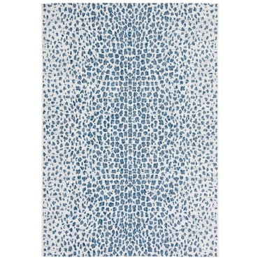 SAFAVIEH Courtyard Karina Animal Indoor/Outdoor Area Rug, Ivory/Navy, 2'7" x 5'