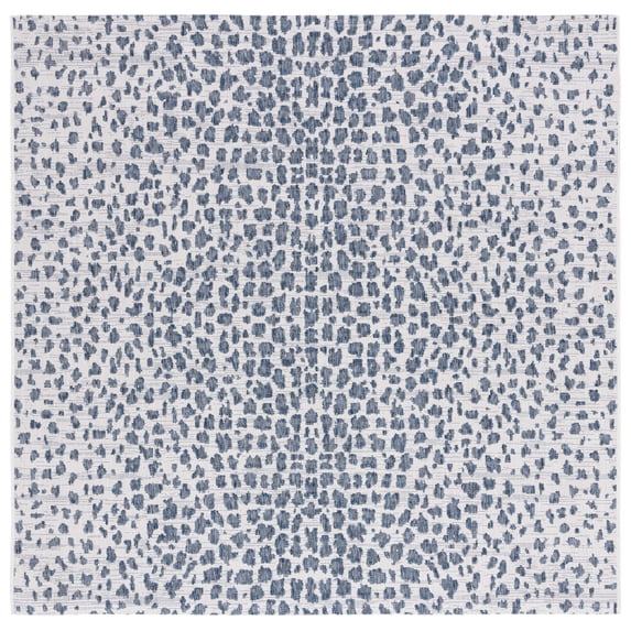Safavieh Courtyard Karina Animal Indoor/Outdoor Area Rug, Ivory/Navy, 3' x 3' Square