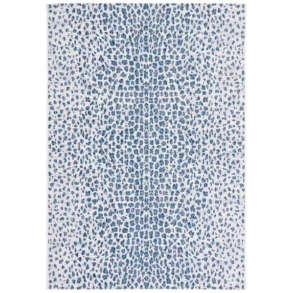 Safavieh Courtyard Karina Animal Indoor/Outdoor Area Rug, Ivory/Navy, 4' x 5'7"