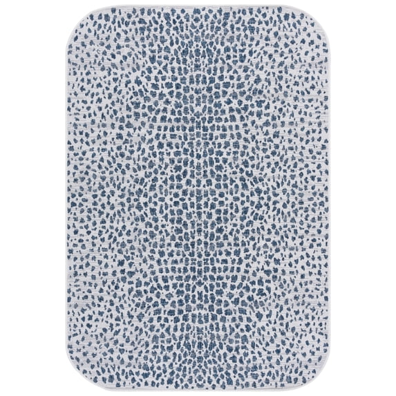 Safavieh Courtyard Karina Animal Indoor/Outdoor Area Rug, Ivory/Navy, 5'3" x 7'7" Round