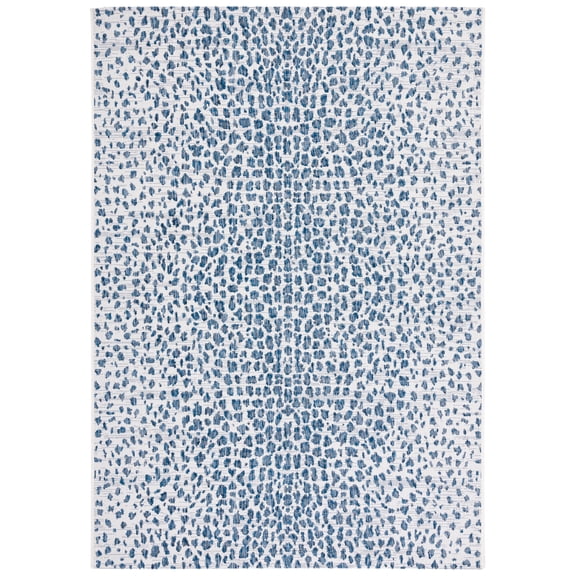 Safavieh Courtyard Karina Animal Indoor/Outdoor Area Rug, Ivory/Navy, 5'3" x 7'7"