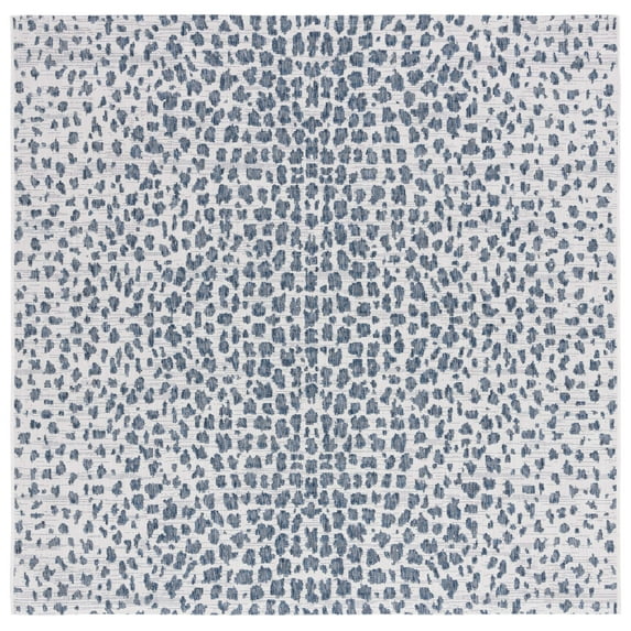 Safavieh Courtyard Karina Animal Indoor/Outdoor Area Rug, Ivory/Navy, 6'7" x 6'7" Square