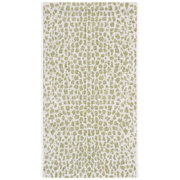 Safavieh Courtyard Karina Animal Indoor/Outdoor Area Rug, Ivory/Sage Green, 2' x 3'7"