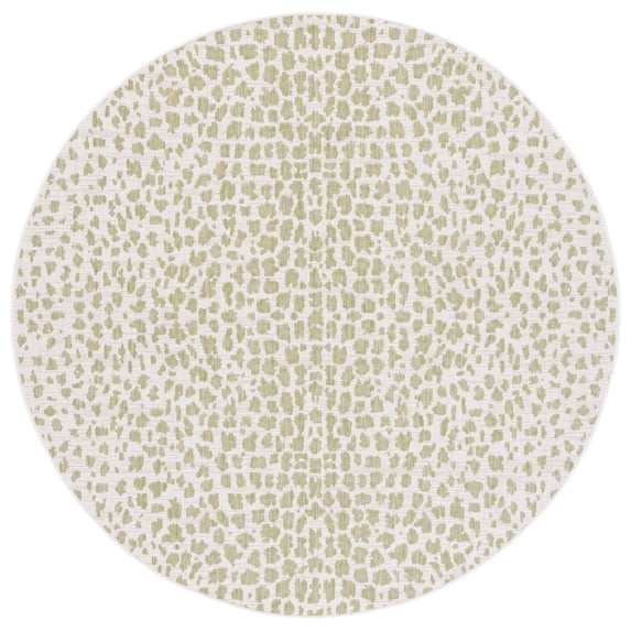 Safavieh Courtyard Karina Animal Indoor/Outdoor Area Rug, Ivory/Sage Green, 6'7" x 6'7" Round