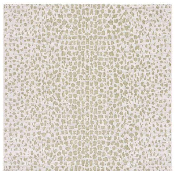 Safavieh Courtyard Karina Animal Indoor/Outdoor Area Rug, Ivory/Sage Green, 6'7" x 6'7" Square