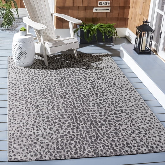 Safavieh Courtyard Karina Animal Indoor/Outdoor Area Rug, Gray/Black, 5'3" x 5'3" Square