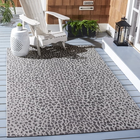 Safavieh Courtyard Karina Animal Indoor/Outdoor Area Rug, Gray/Black, 5'5" x 7'7"