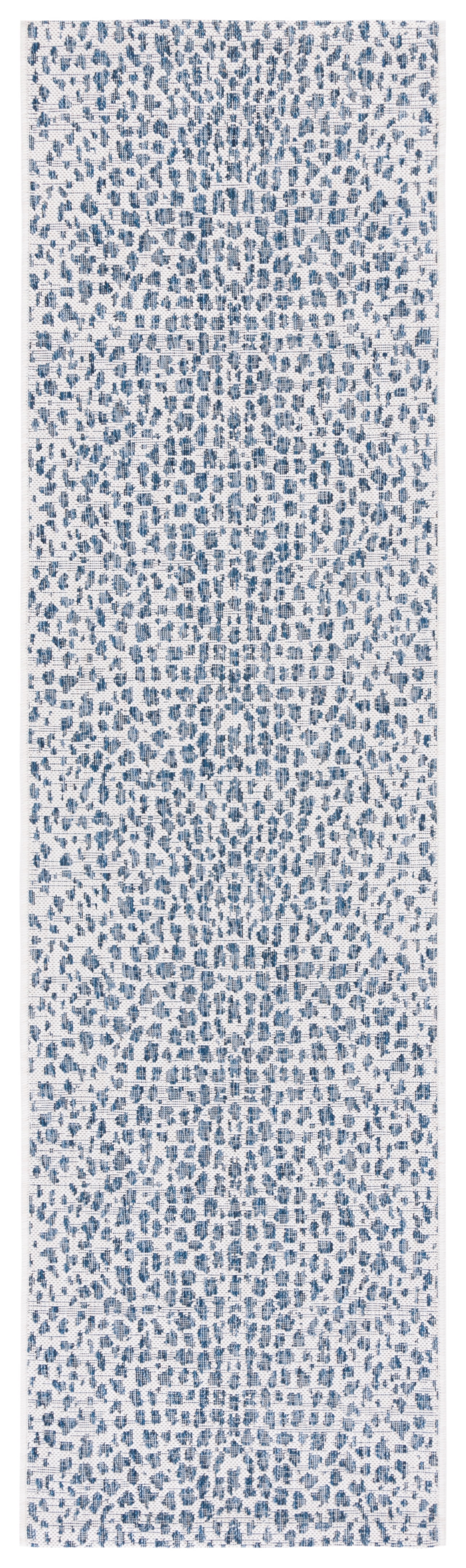 Safavieh Courtyard Karina Animal Indoor/Outdoor Runner Rug, Ivory/Navy, 2'3" x 10'