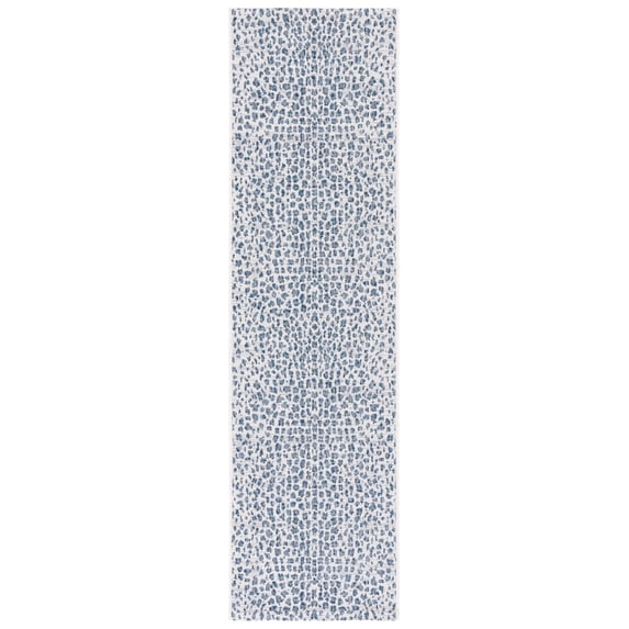 Safavieh Courtyard Karina Animal Indoor/Outdoor Runner Rug, Ivory/Navy, 2'3" x 9'