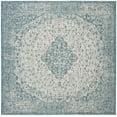thumbnail image 1 of SAFAVIEH Courtyard Kebo Traditional Indoor/Outdoor Area Rug, 6'7" x 6'7" Square, Teal/Cream, 1 of 4