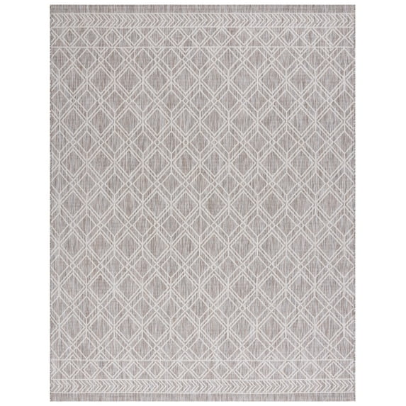 SAFAVIEH Courtyard Kenesa Geometric Indoor/Outdoor Area Rug, Ivory/Beige Grey, 8' x 10'
