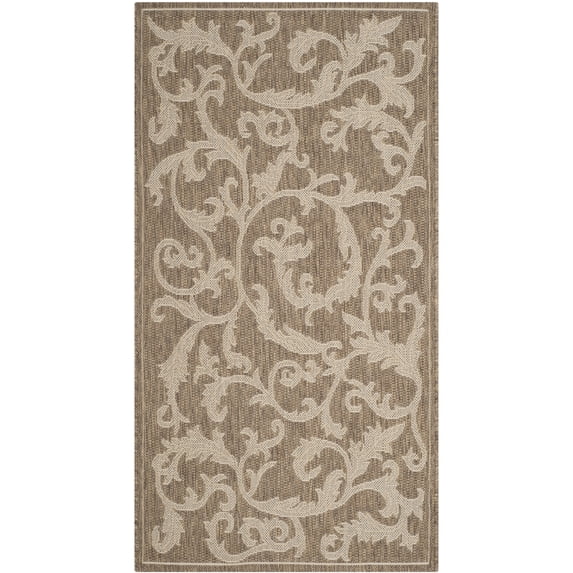 Safavieh Courtyard Kevin Floral Indoor/Outdoor Area Rug, Brown/Natural, 2'7" x 5'