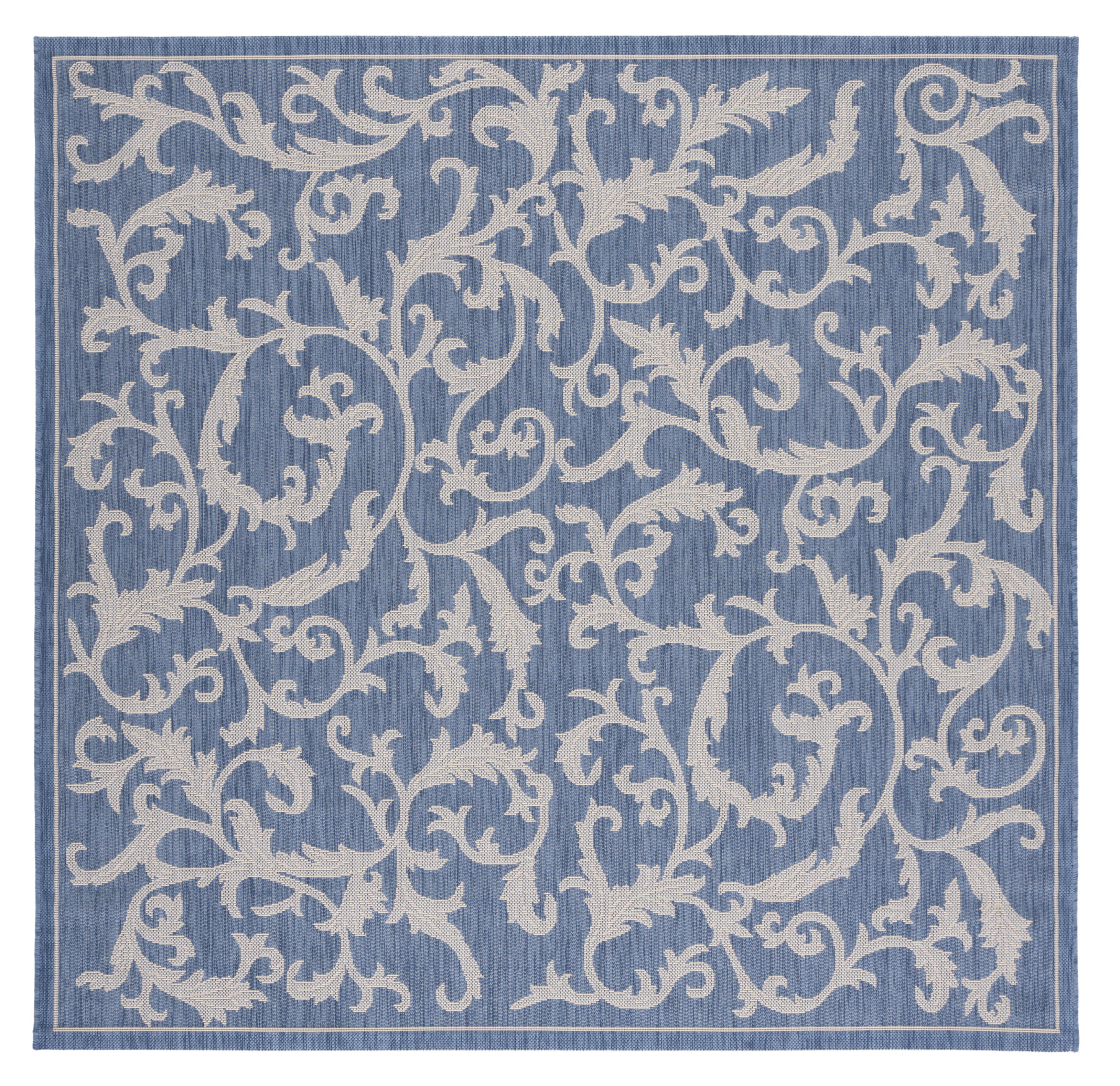 Safavieh Courtyard Kevin Floral Indoor/Outdoor Area Rug, Blue/Natural, 6'7" x 6'7" Square