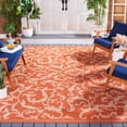 thumbnail image 1 of Safavieh Courtyard Kevin Floral Indoor/Outdoor Area Rug, Terracotta/Natural, 6'7" x 6'7" Square, 1 of 14