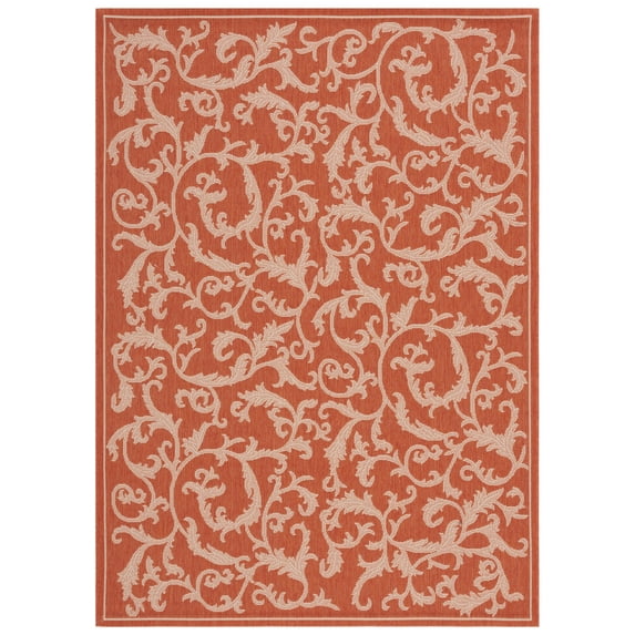 Safavieh Courtyard Kevin Floral Indoor/Outdoor Area Rug, Terracotta/Natural, 6'7" x 9'6"