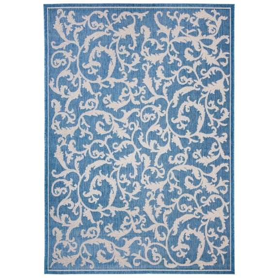 Safavieh Courtyard Kevin Floral Indoor/Outdoor Area Rug, Blue/Natural, 4' x 5'7"